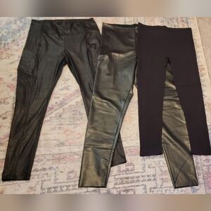 3 Black Leggings Bundle. Size L